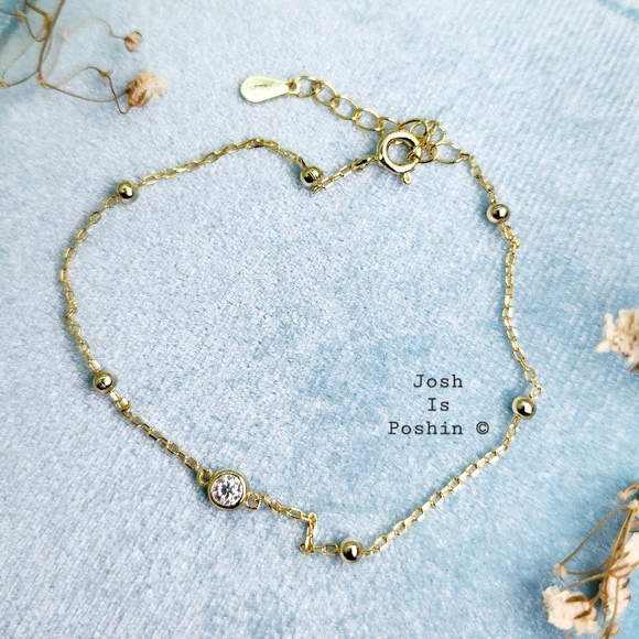 Moissanite bezel set 3MM moissanite cable chain bracelet in sterling silver